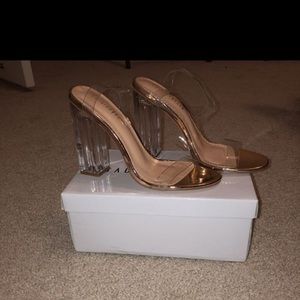 Fashion nova glass slippers